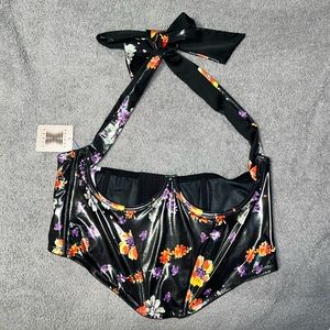 NWT Savage X Fenty Night Blooms Cupless Halter Corset Size 3X